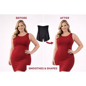 Bebe High Waist Tummy Control Shapewear Boyshorts Black Seamless Shaper M NWT